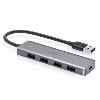 USB-keskitin UGREEN 50985 (4× USB 3.2 Gen 1 Type-A, 5 Gb/s, hopea)