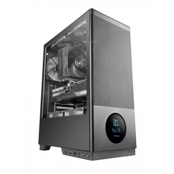 TACENS tietokonekotelo 2SAGITTA20 Midi Tower, karkaistu lasi, ATX/Micro-ITX/Mini-ITX, 1x3,5 tuumaa + 2x2,5 tuumaa, LED, tuuletin esiasennettu