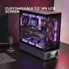 PC-kotelo TACENS Mars Gaming MCLCDPRO Midi Tower – musta, IPS 7,2 tuuman näyttö, virtalähde alhaalla, ATX/Micro‑ATX/Mini‑ITX tuki