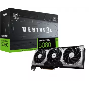 Näytönohjain MSI GeForce RTX 5080 16 GB GDDR7, PCIe 5.0, 256-bit, 303×121×49 mm, 360 W