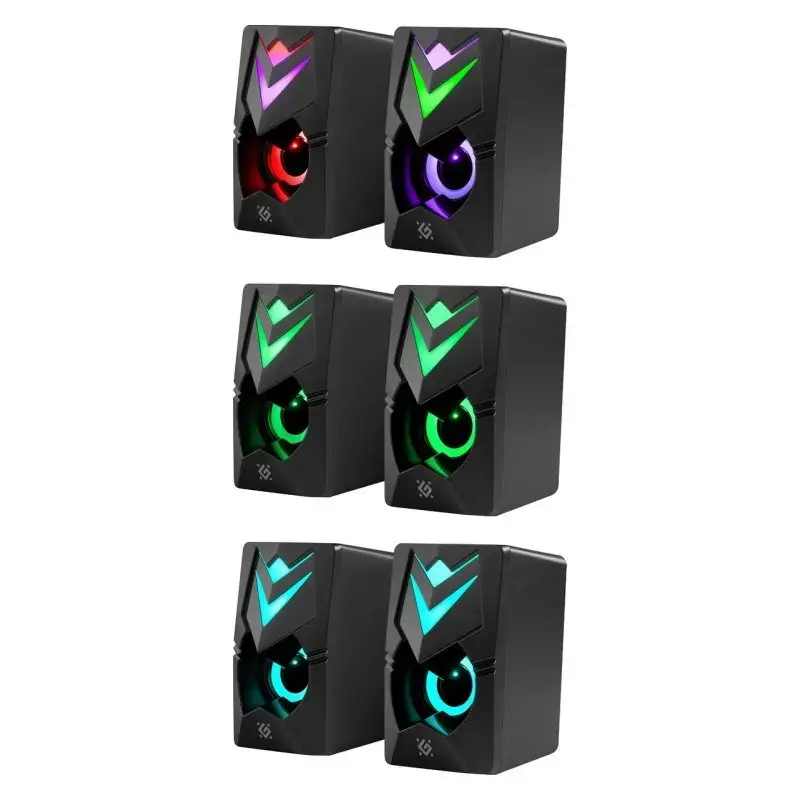 DEFENDER J4 2.0 6W PC-kaiuttimet LED USB, 3,5 mm, 90–20000 Hz, musta