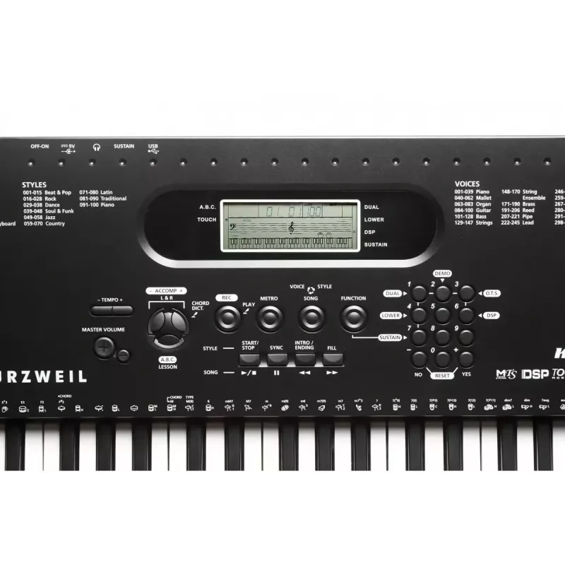Näppäimistö Kurzweil KP70 61-näppäiminen digitaalinäppäimistö, musta
