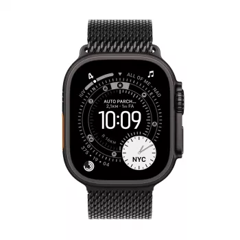 Älykello Apple Watch Ultra 3 GPS + Cellular 49mm Black Titanium -kotelo ja Black Titanium Milanese Loop Medium
