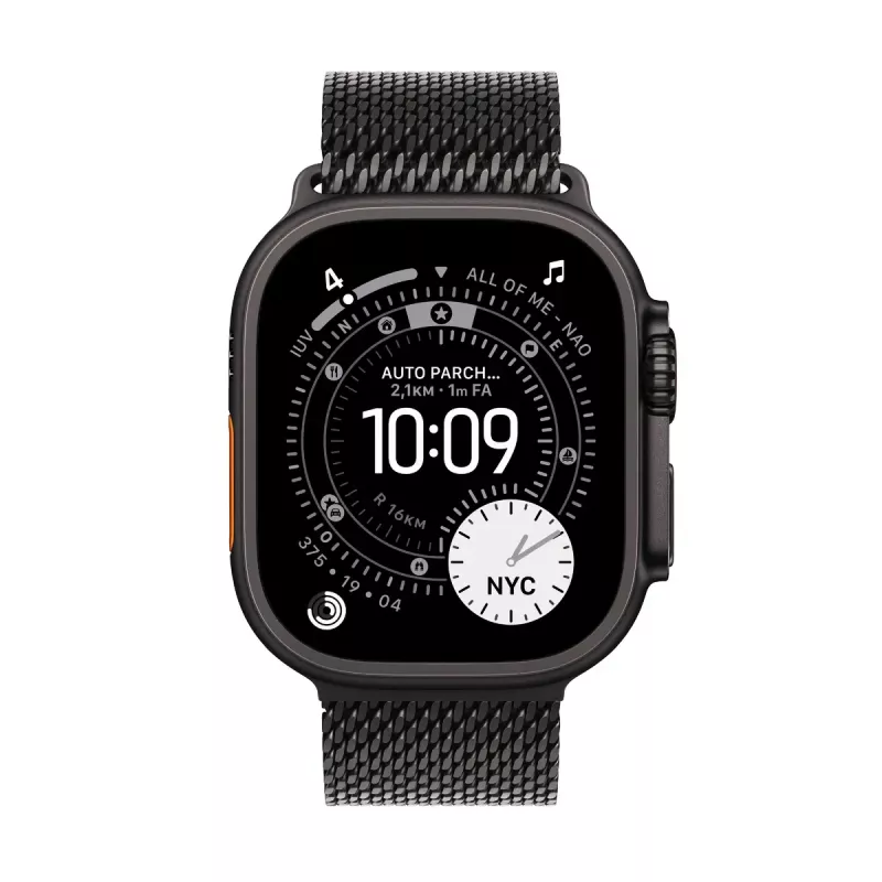 Älykello Apple Watch Ultra 3 GPS + Cellular 49mm Black Titanium -kotelo ja Black Titanium Milanese Loop Medium
