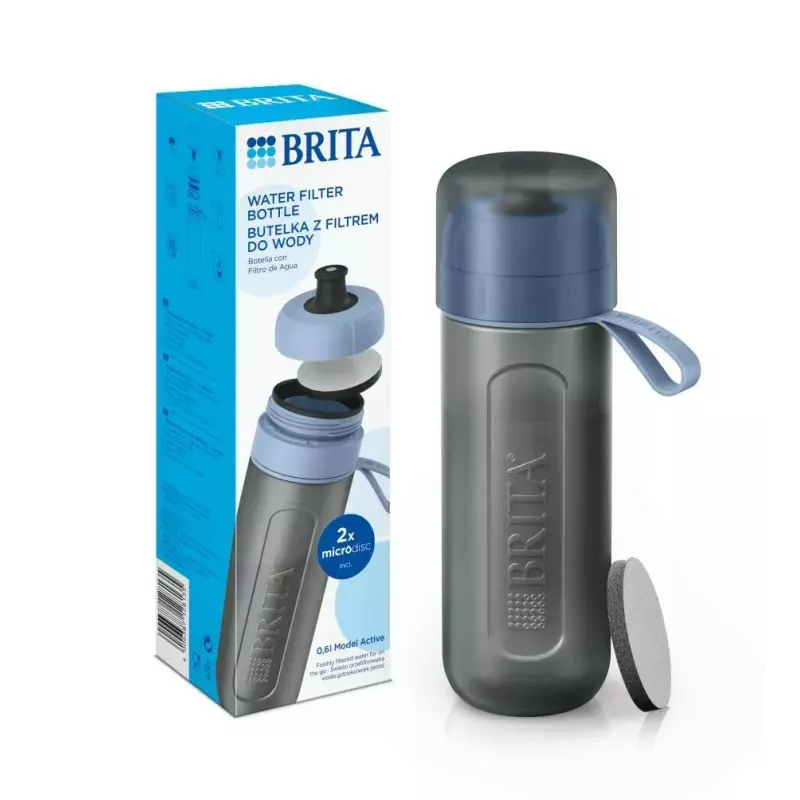 BRITA Active 1052250 suodatinpullo ja 2 suodatinlevyä, pastellinsininen