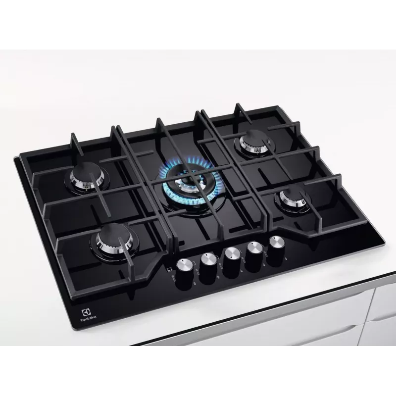 Electrolux KGG75362K musta kalusteisiin asennettava 75 cm kaasu 5 aluetta