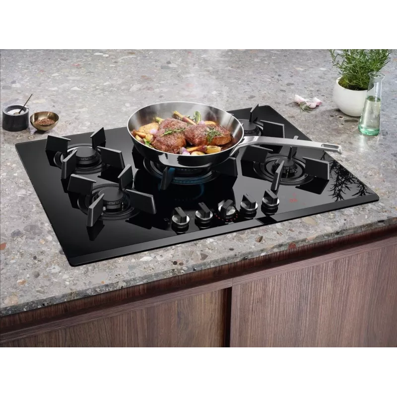 Electrolux KGG75362K musta kalusteisiin asennettava 75 cm kaasu 5 aluetta