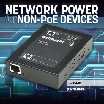 Intellinet Power over Ethernet (PoE+) -jakaja, IEEE802.3at, 5, 7.5, 9 tai 12 V DC lähtöjännite