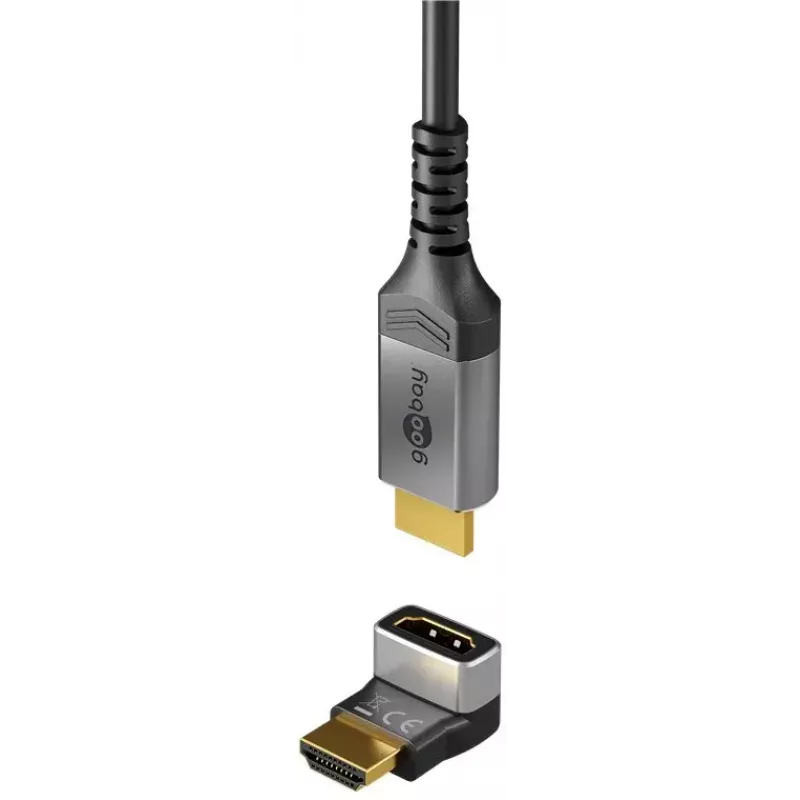 Goobay 72009 videokaapelin sovitin HDMI Type-A standardi musta hopea