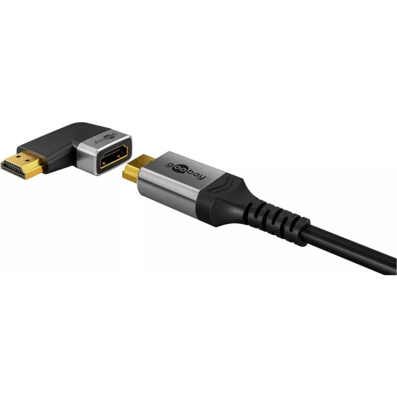 Goobay 72012 videokaapelin sovitin HDMI Type-A uros musta hopea