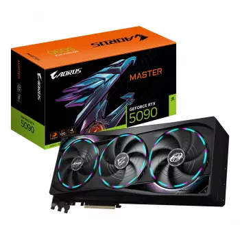GIGABYTE AORUS GeForce RTX 5090 MASTER 32G näytönohjain - 32 GB GDDR7, 512 Bit, PCI-E 5.0, 2655 MHz ydin kellotaajuus, 3x DP 2.1a, 1x HDMI 2.1b, GV-N5090AORUS M-32GD