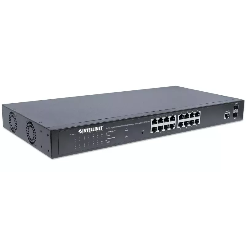 Hallittava kytkin Intellinet 16-porttinen Gigabit Ethernet PoE+