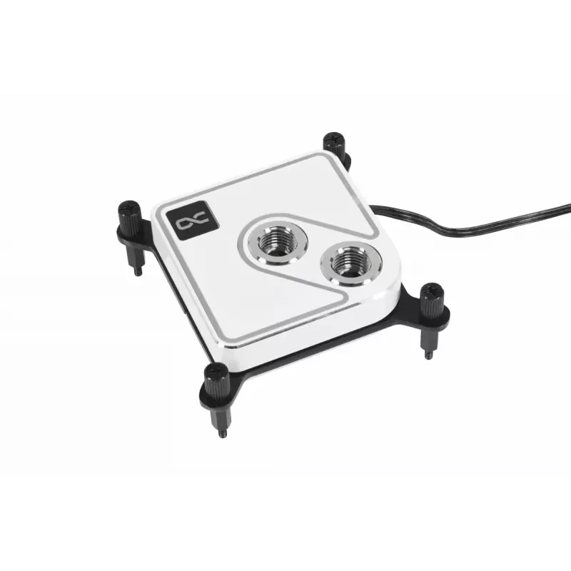 Alphacool Core 1 Aurora 13834 suoritinvesilohko, ARGB, 3-pin, G1/4, messinki/kupari/nikkeli, läpinäkyvä valkoinen