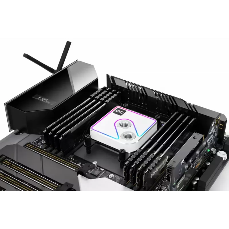 Alphacool Core 1 Aurora 13834 suoritinvesilohko, ARGB, 3-pin, G1/4, messinki/kupari/nikkeli, läpinäkyvä valkoinen