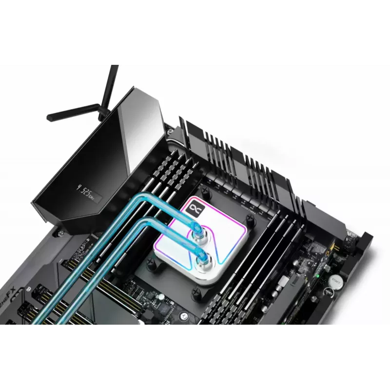 Alphacool Core 1 Aurora 13834 suoritinvesilohko, ARGB, 3-pin, G1/4, messinki/kupari/nikkeli, läpinäkyvä valkoinen