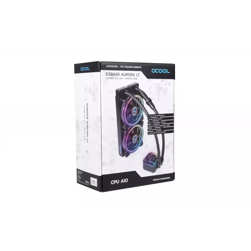 Yhdistelmänestekylmäjäädytin Alphacool Eisbaer Aurora LT240 12 cm musta