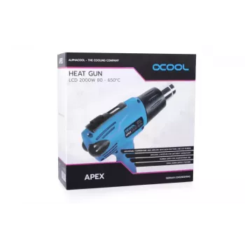 Kuumailmapuhallin Alphacool 10178 650 °C 2000 W musta sininen