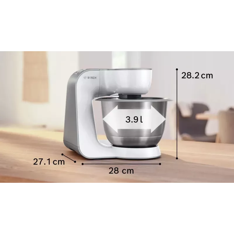 Yleiskone Bosch Serie 4 MUM58200 — 1000 W, 3,9 L ruostumaton teräskulho, valkoinen