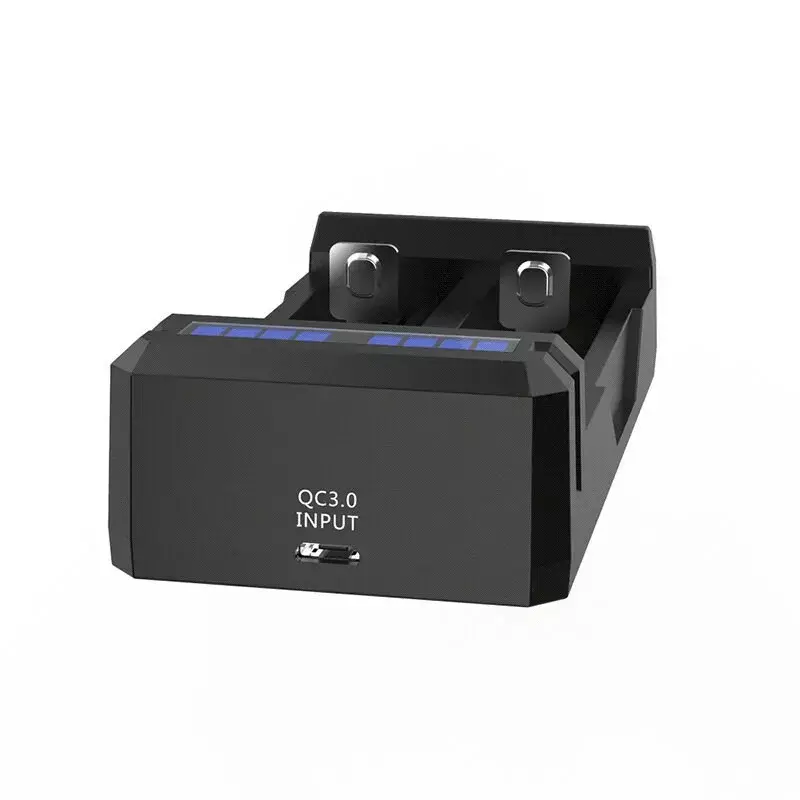 Laturi XTAR SC2 Li-Ion 18650 USB-C 2 paikkaa, USB-C-virtalähde, LED-merkkivalot, musta