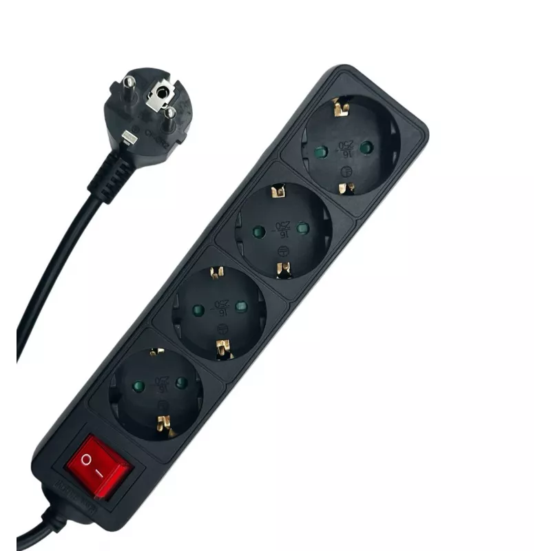 Microconnect MC-GRU0045BS jatkojohto 5 m 4 AC-lähtöä sisäkäyttöön musta