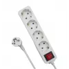 Microconnect MC-GRU0045WS jatkojohto 5 m 4 AC-lähtöä sisäkäyttöön valkoinen