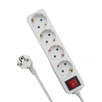 Microconnect MC-GRU0045WS jatkojohto 5 m 4 AC-lähtöä sisäkäyttöön valkoinen