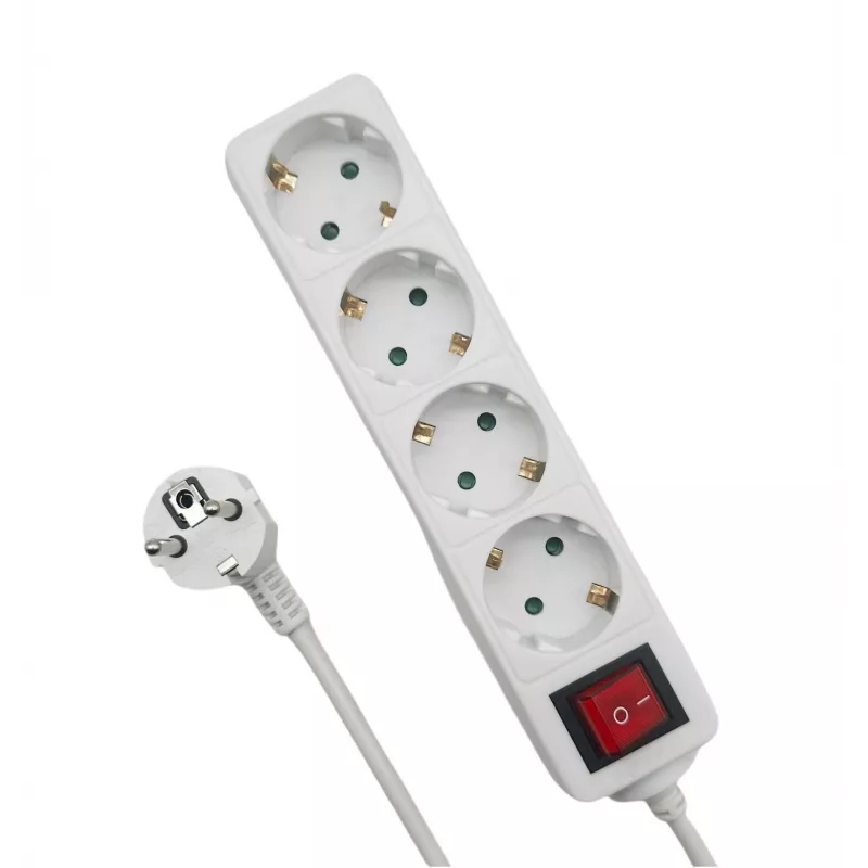 Microconnect MC-GRU0045WS jatkojohto 5 m 4 AC-lähtöä sisäkäyttöön valkoinen