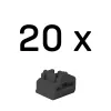 Portinestosarja Lindy RJ-45 (20 kpl:n pakkaus) – musta, ABS, 20×74,5×5,9 mm