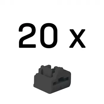Portinestosarja Lindy RJ-45 (20 kpl:n pakkaus) – musta, ABS, 20×74,5×5,9 mm
