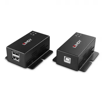 Verkkolähetin ja -vastaanotin Lindy 50m 2 Port USB 2.0 Cat. 6 -jatko