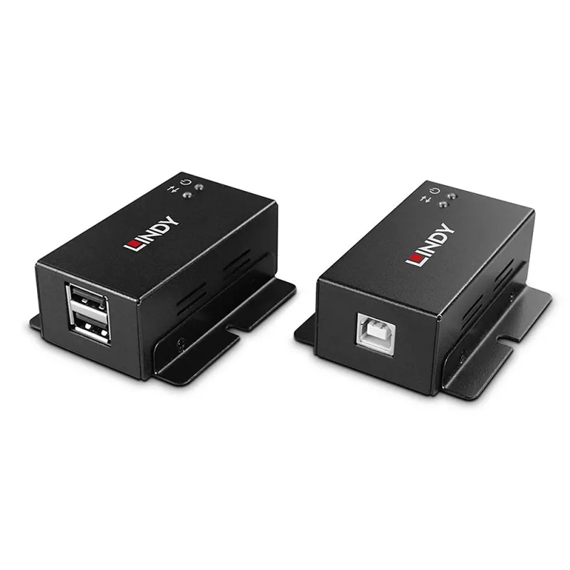 Verkkolähetin ja -vastaanotin Lindy 50m 2 Port USB 2.0 Cat. 6 -jatko