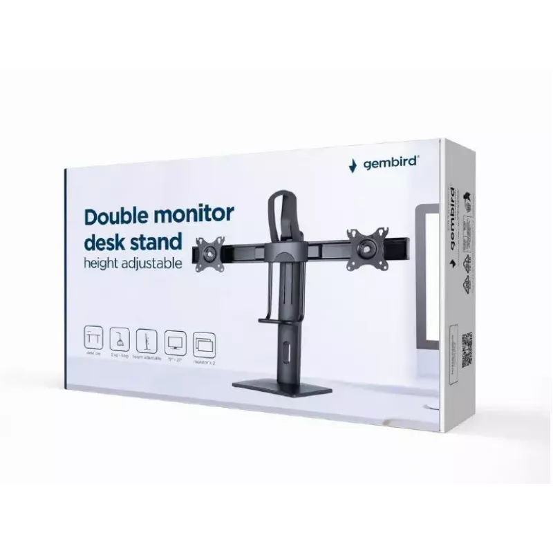 Monitoriteline Gembird MS-D2-01 27 tuumaa musta vapaasti seisova