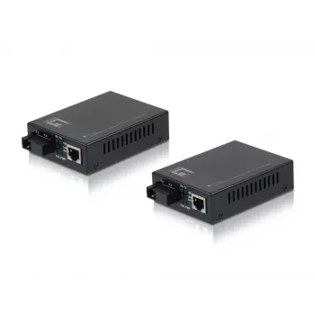 LevelOne RJ45 - SC BIDI Fast Ethernet -mediakonvertterisarja, yksimuotokuitu, 20 km