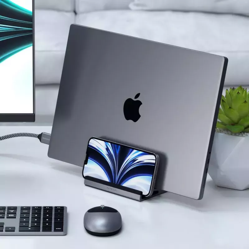Kannettavan ja tabletin teline Satechi ST-ADVSM hopea yhteensopiva MacBook Pron kanssa