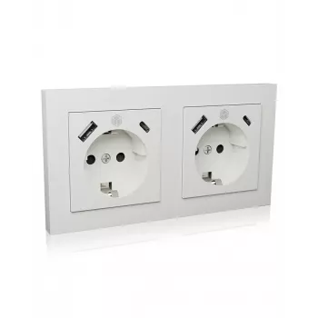 ICY BOX IB-MPS4200W-PD pistorasia tyyppi F + USB A + USB C valkoinen