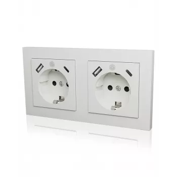 ICY BOX IB-MPS4200W-PD pistorasia tyyppi F + USB A + USB C valkoinen