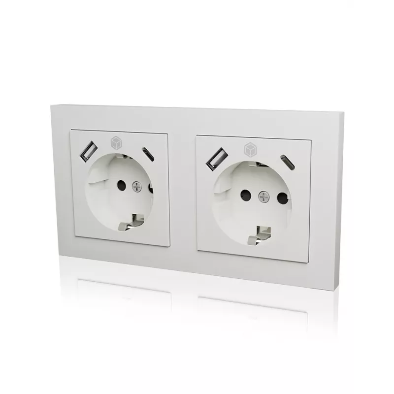 ICY BOX IB-MPS4200W-PD pistorasia tyyppi F + USB A + USB C valkoinen