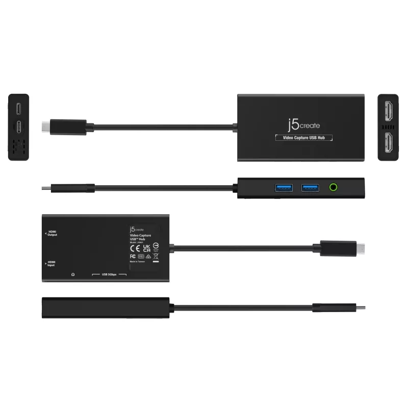 j5create JVA01-N videokaappaus USB-keskitin 1920x1080 30Hz musta