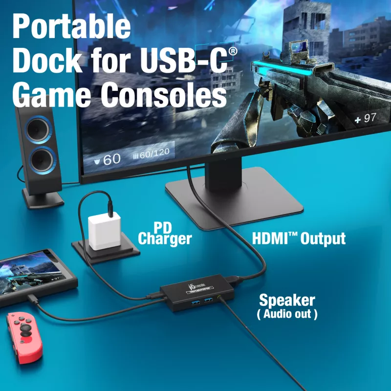 j5create JVA01-N videokaappaus USB-keskitin 1920x1080 30Hz musta