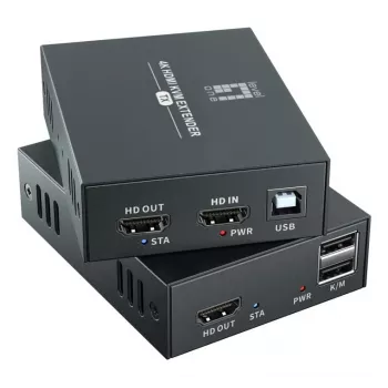 AV-jatkosarja (lähetin ja vastaanotin) LEVELONE HVE-8111, 3840x2160, Cat6, USB-A/USB-B, DC 12V (2 kpl)