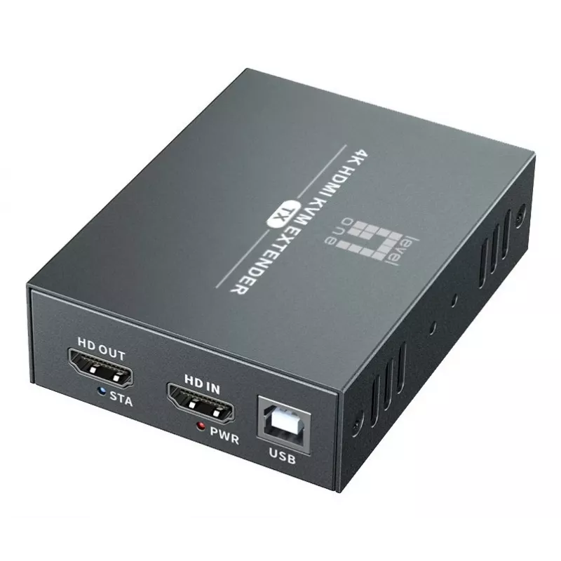 AV-jatkosarja (lähetin ja vastaanotin) LEVELONE HVE-8111, 3840x2160, Cat6, USB-A/USB-B, DC 12V (2 kpl)