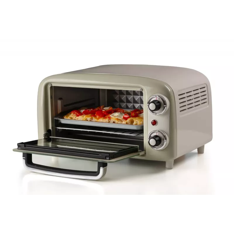 Ariete 3919 sähköinen miniuuni vintage, 800 W, 10 l tilavuus, kaksoislasi, retro, beige