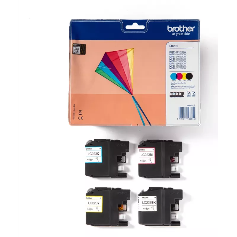 Brother LC223VALBPDR mustekasetti 4 kpl alkuperäinen musta, syaani, magenta, keltainen