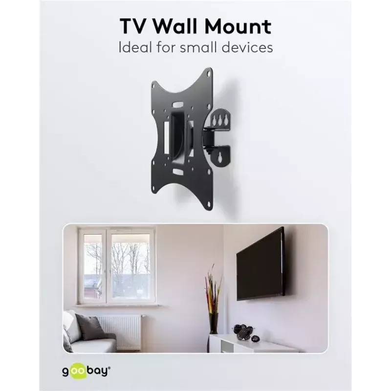 Goobay TV EasyFlex M kallistettava seinäteline, musta (51893)
