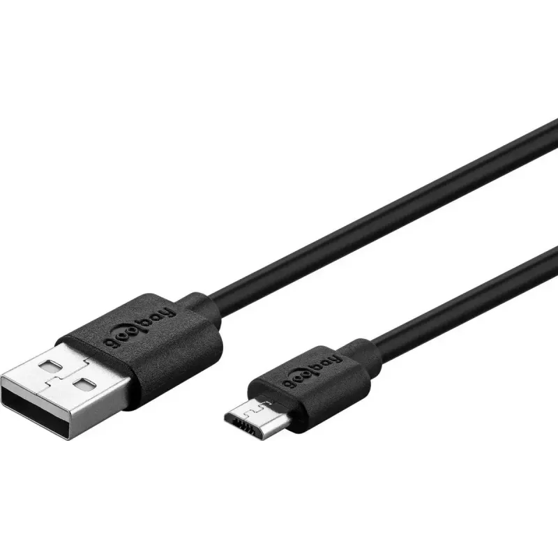 Goobay Micro-USB-pikalataus- ja synkronointikaapeli 1 m USB 2.0 musta
