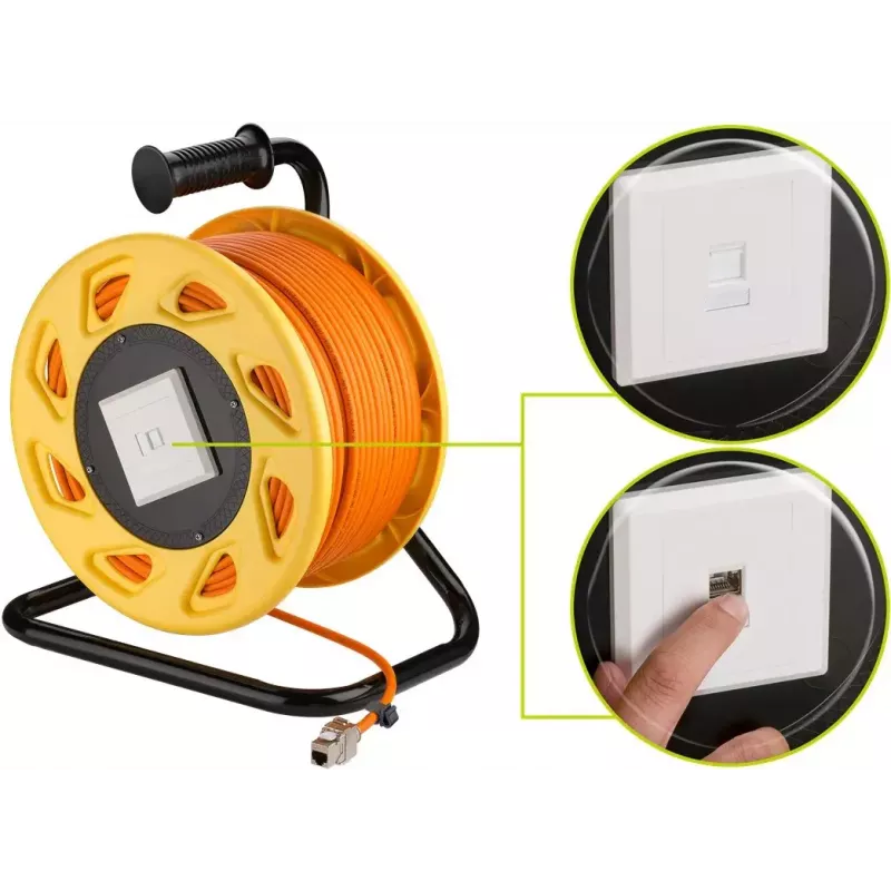 Verkkokaapeli Goobay Portable RJ45 50 m Cat7a oranssi