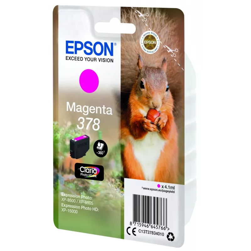 Värikasetti Epson 378 magenta 360 sivua muste C13T37834010