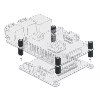 Väliholkki M2,5 kuusio sisä 10 mm musta 4 kpl DeLOCK 60243
