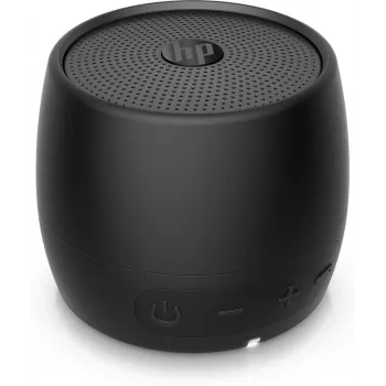 HP musta Bluetooth-kaiutin 360, johdollinen ja langaton, mono kannettava kaiutin, musta, sylinteri, painikkeet, yleiskäyttöinen