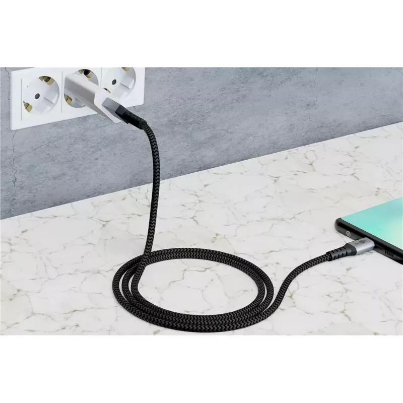USB-kaapeli Wentronic 49295 USB 2.0 0,5 m USB-C USB-A musta harmaa